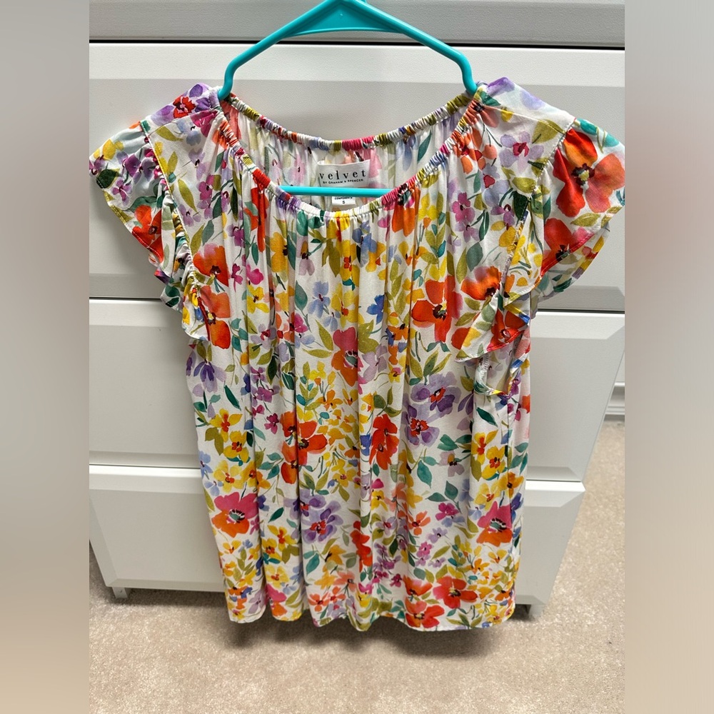 Velvet by Graham and Spencer floral blouse